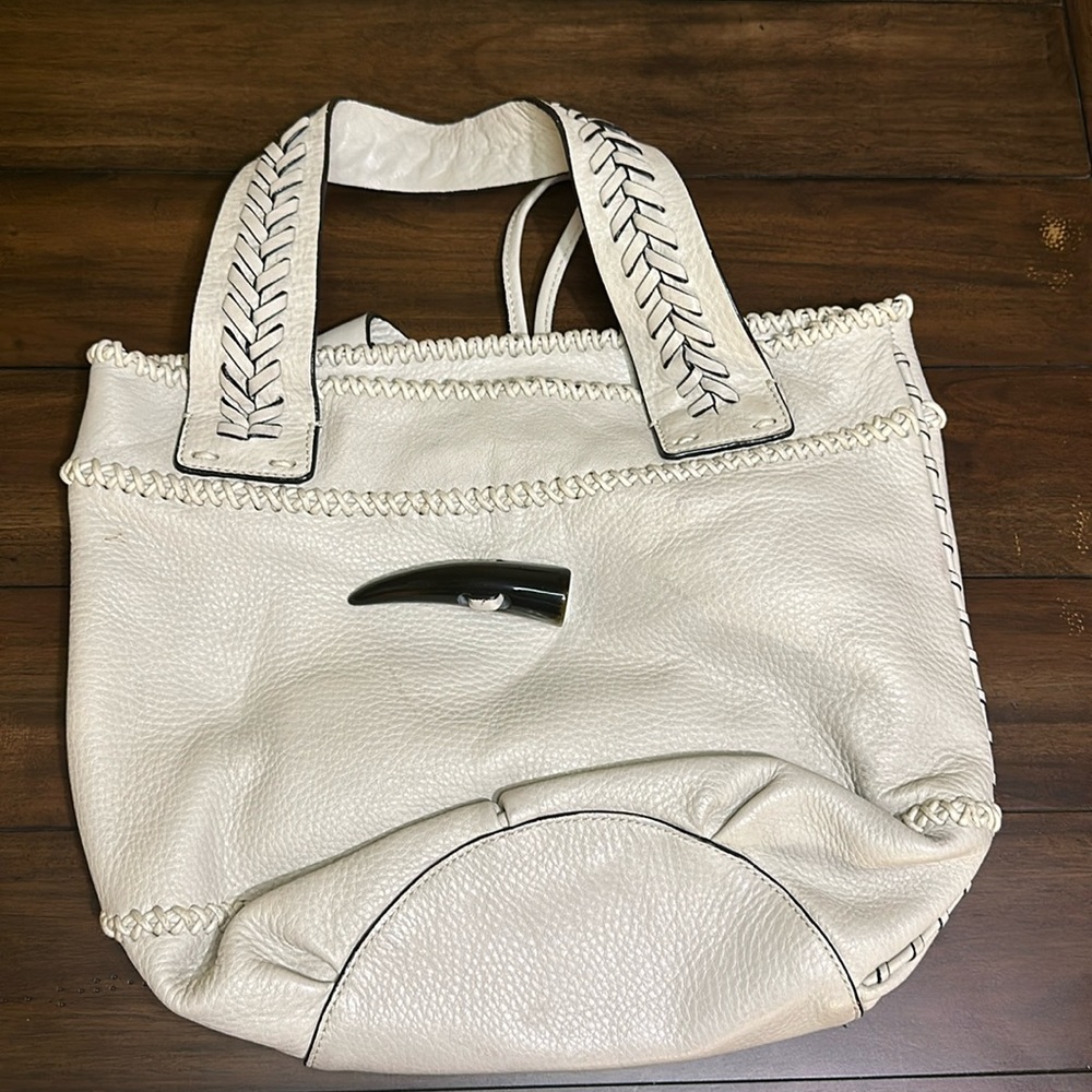 Jessica Simpson white/gray leather purse